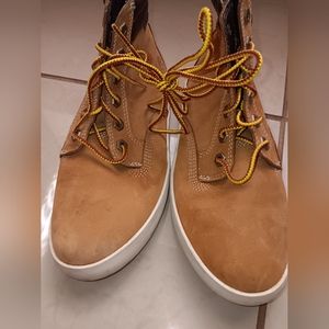 Brown timberland high top men's shoes size 6.5